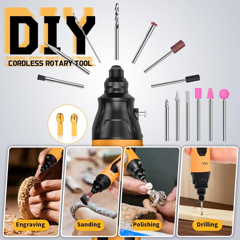 VYRALOFT 4-In-1 Cordless Electric Scissors,90pcs Multi-Functional 4V Cardboard Cutter Electric,Includes Interchangeable Rotary Tool Kit,Suitable For Cardboard Cutting,Sanding,Drilling,And Diy Crafts - Image 5